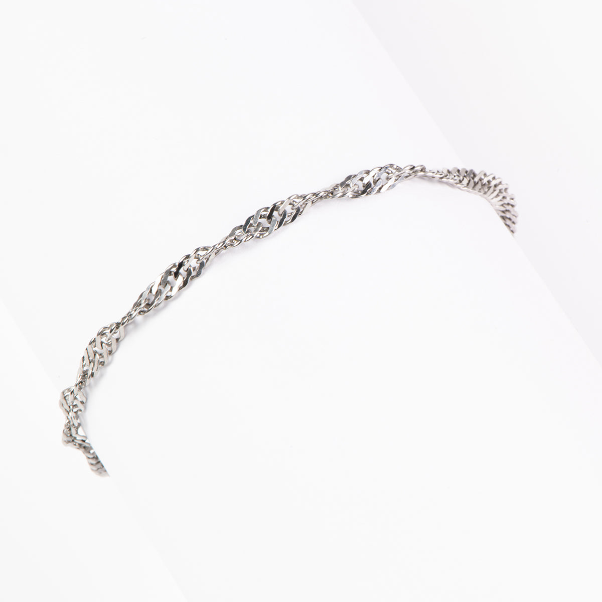Bracelet chaîne torsadée Singapour en acier inoxydable - Alice 3 argent-1
