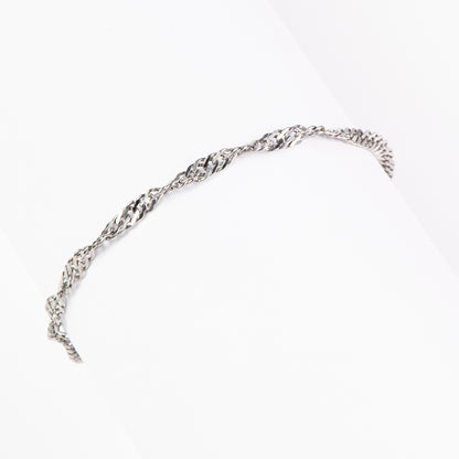 Bracelet chaîne torsadée Singapour en acier inoxydable - Alice 3 argent-1