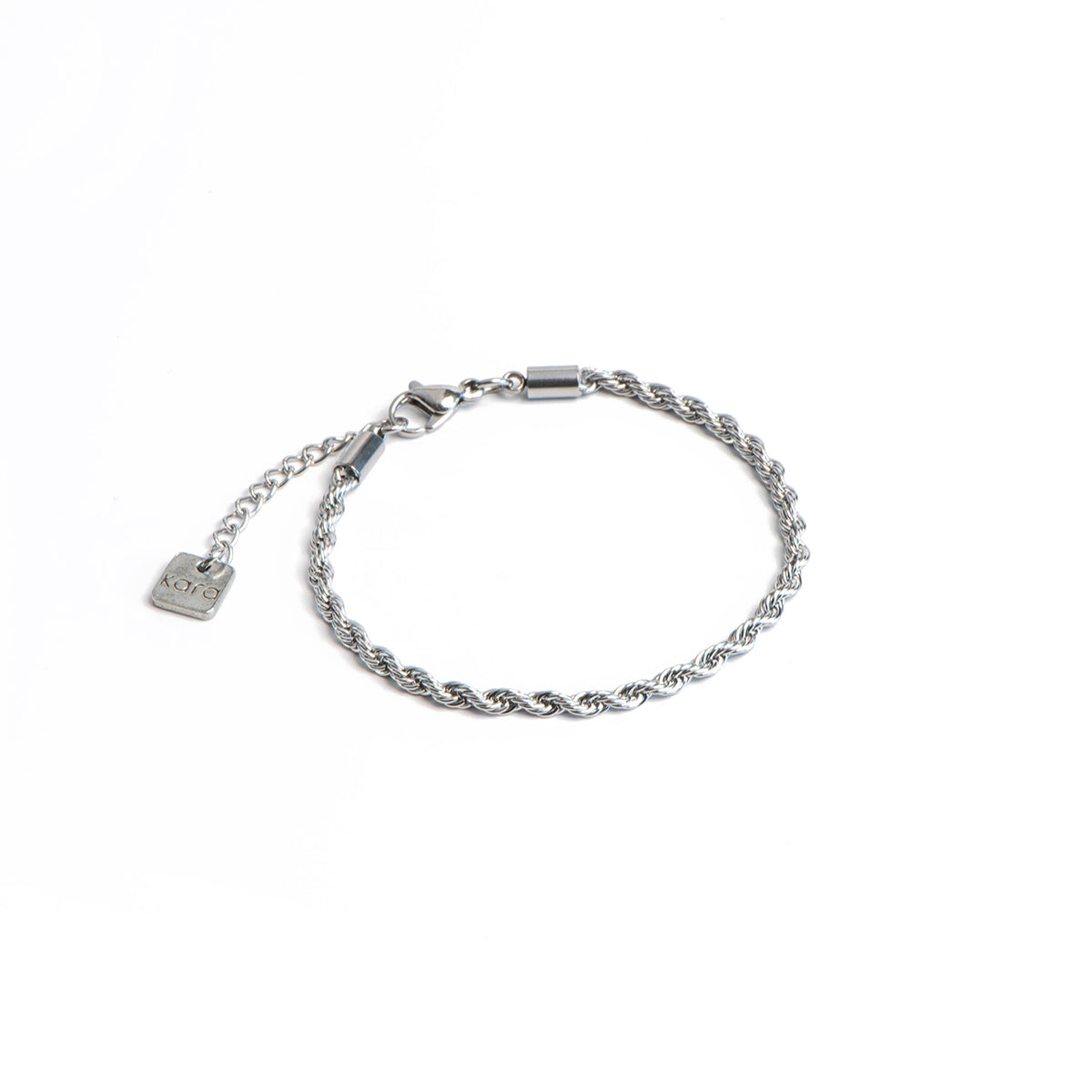 Bracelet acier inoxydable chaîne rope mailles torsadées Blanche 1 - Kara Bijoux