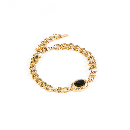 Bracelet maximaliste glamour chaîne acier inoxydable or à gros maillons - Diana 2-1