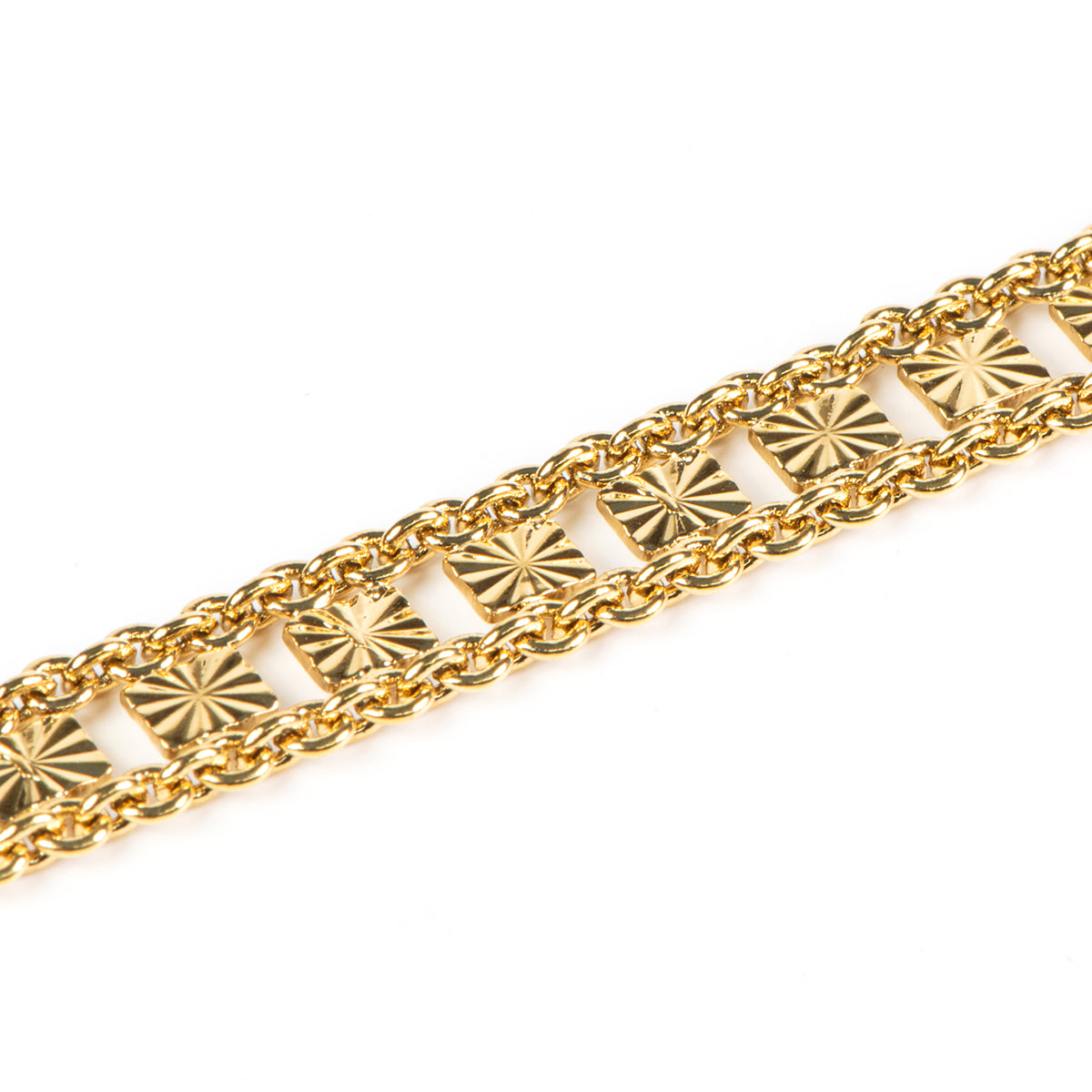 Bracelet maximaliste glamour chaîne large travaillée en acier inoxydable or - Diana 4-zoom