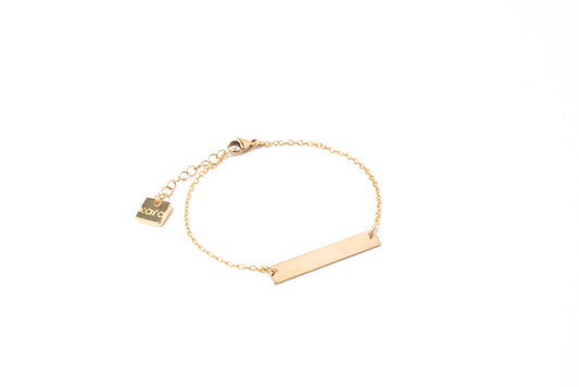 Bracelet délicat en or rempli 14K avec connecteur rectangle personnalisable Grace 2