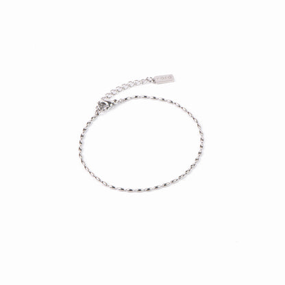 Bracelet délicat acier inoxydable chaîne grains de riz style urbain - Sabrina 3