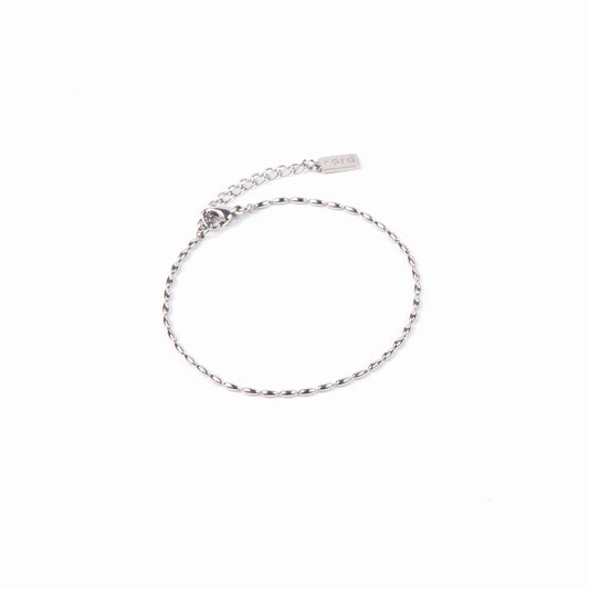 Bracelet délicat acier inoxydable chaîne grains de riz style urbain - Sabrina 3