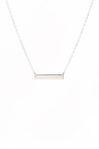Collier court délicat en argent sterling .925 avec connecteur rectangle personnalisable - Grace 3-2
