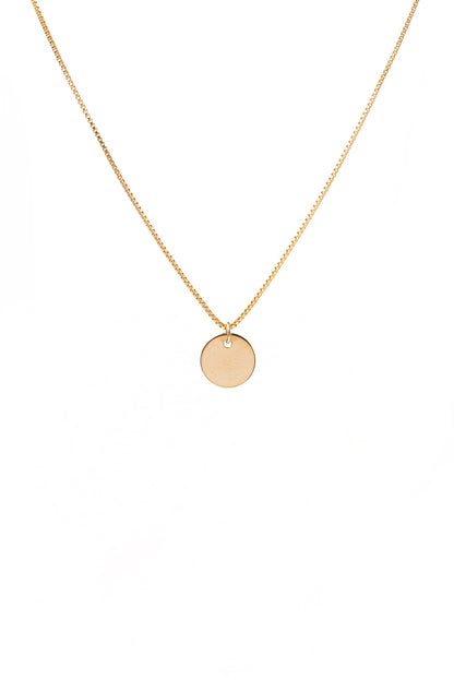 Collier délicat en or rempli 14K orné d'un médaillon rond 9 mm personnalisable Grace 6 - or-2