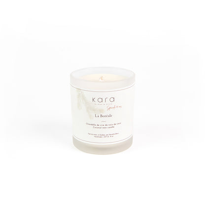 Chandelle de cire de noix de coco avec mèche de coton - La Boréale spéciale 10 ans-1
