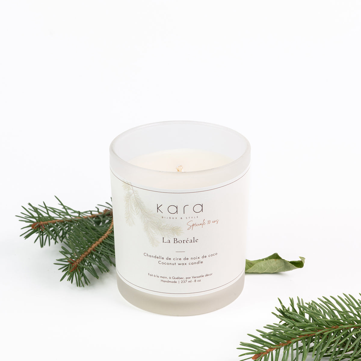 Chandelle de cire de noix de coco avec mèche de coton - La Boréale spéciale 10 ans-lifetsyle-1