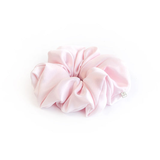 Accessoire à cheveux chouchou fluffy satiné rose poudré - grand - Magie 14