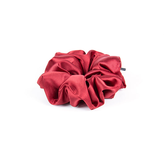 Accessoire à cheveux chouchou fluffy satiné ou mat de couleur rouge - grand - Magie 9