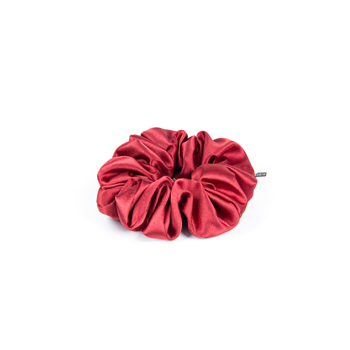 Accessoire à cheveux chouchou fluffy satiné ou mat de couleur rouge - moyen - Magie 9