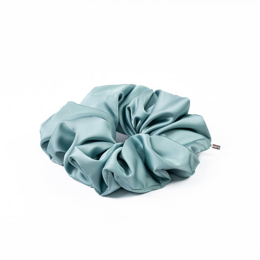 Accessoire à cheveux - chouchou grand satiné de couleur sarcelle ou aqua - Sabrina 1