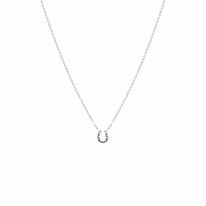 Collier court délicat acier inoxydable fer à cheval - Alice 1 argent-1