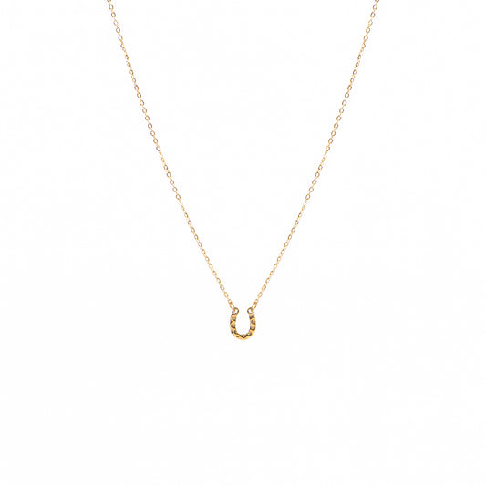 Collier court délicat acier inoxydable or fer à cheval - Alice 1 or-1