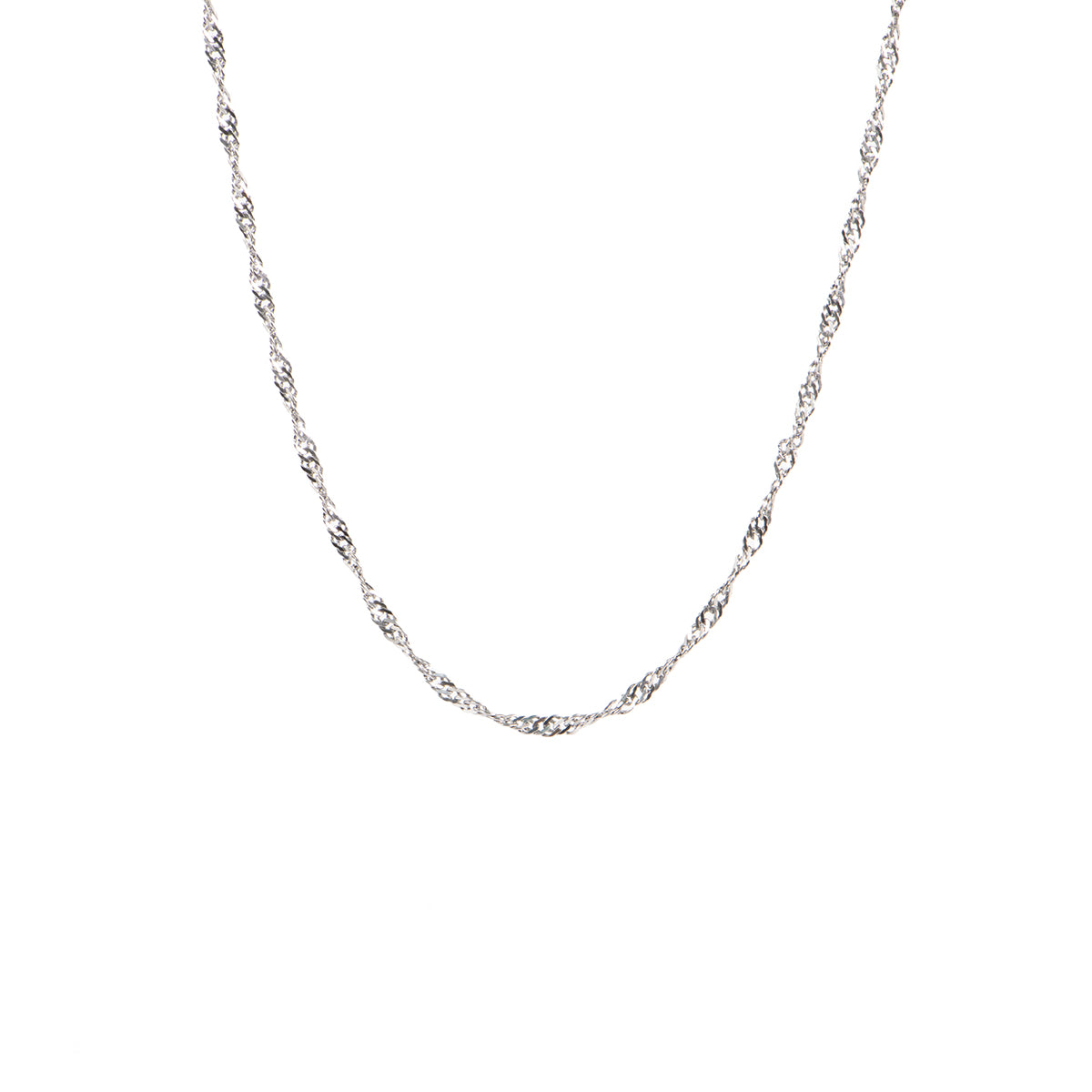 Collier court chaîne torsadée acier inoxydable - Alice 3 argent -1