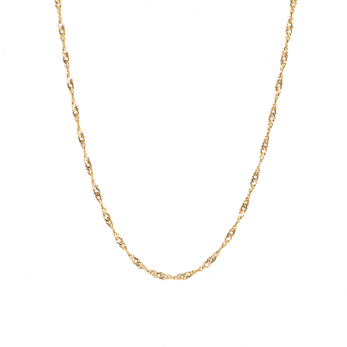 Collier court chaîne torsadée acier inoxydable or - Alice 3 or -1