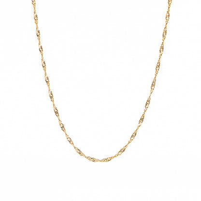 Collier court chaîne torsadée acier inoxydable or - Alice 3 or -1