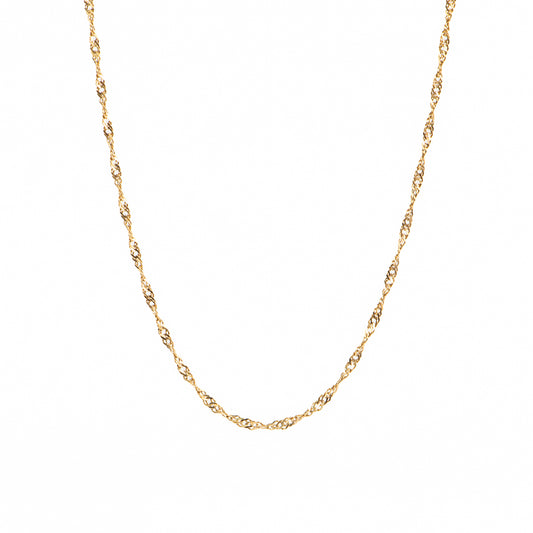 Collier court chaîne torsadée acier inoxydable or - Alice 3 or -1