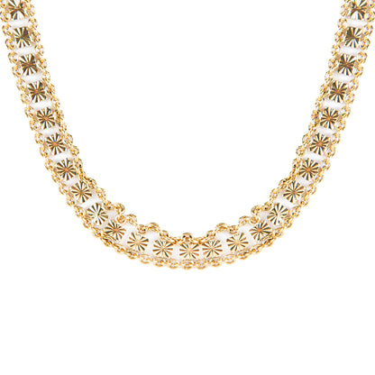 Collier court maximaliste glamour fait d'une chaîne large en acier inoxydable or - Diana 4-2