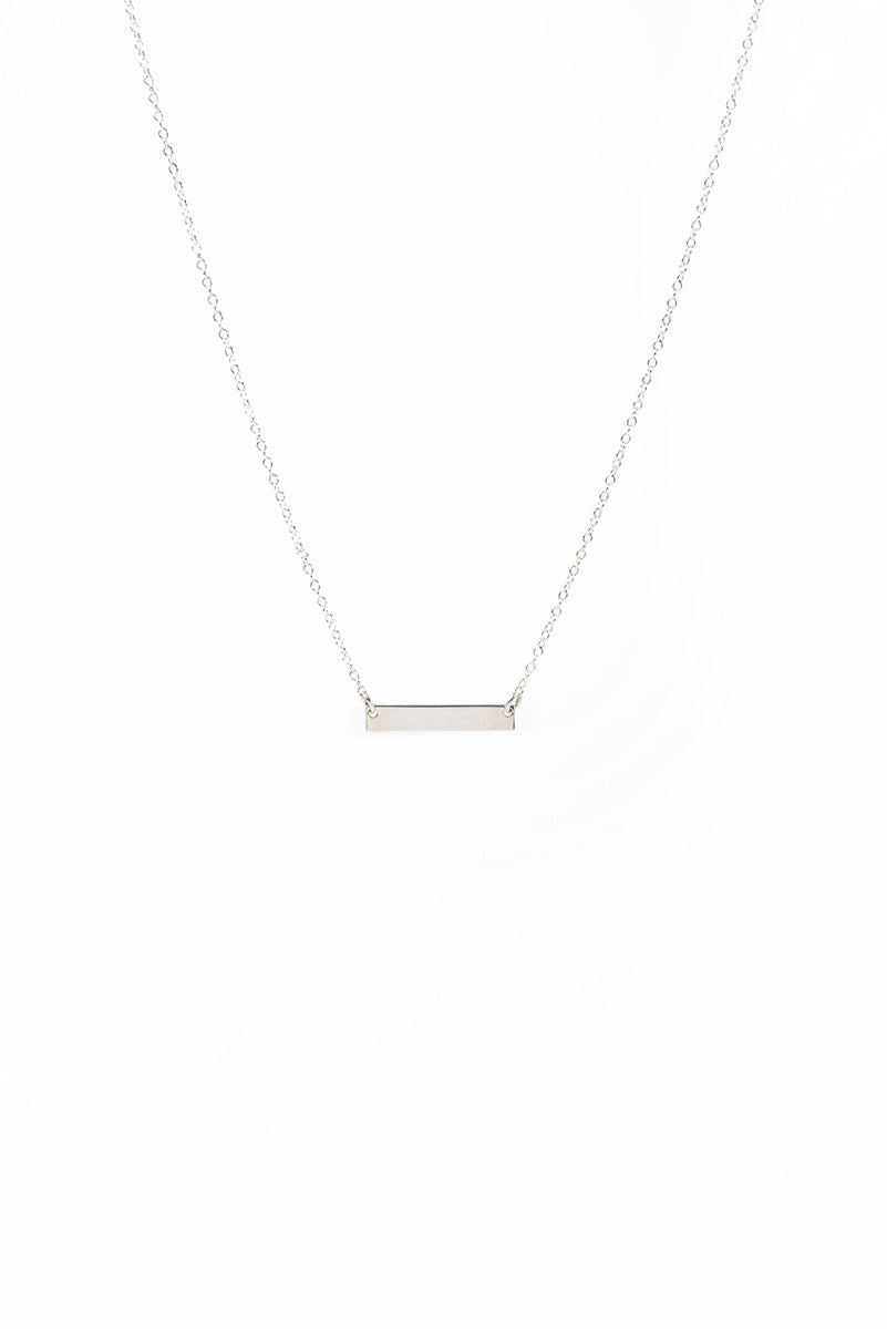 Collier court délicat en argent sterling .925 avec connecteur rectangle personnalisable - Grace 3-1