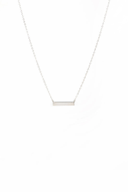 Collier court délicat en argent sterling .925 avec connecteur rectangle personnalisable - Grace 3-1