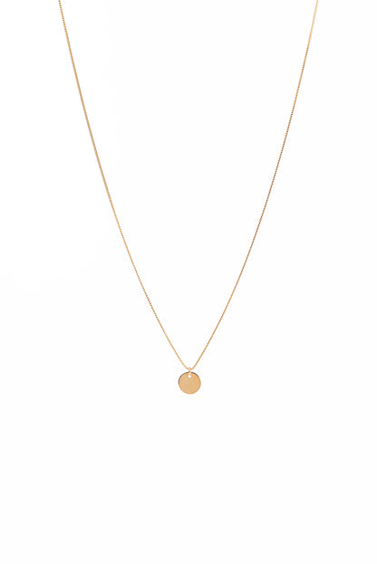 Collier délicat en or rempli 14K orné d'un médaillon rond 9 mm personnalisable Grace 6 - or-1