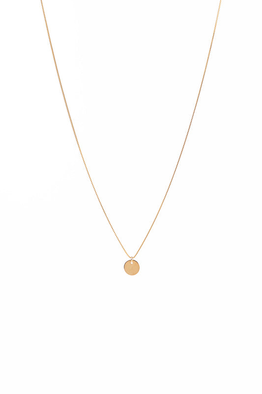 Collier délicat en or rempli 14K orné d'un médaillon rond 9 mm personnalisable Grace 6 - or-1