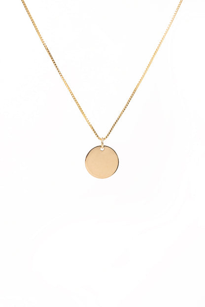 Collier délicat en or rempli 14K avec médaillon rond personnalisable Grace 7-2