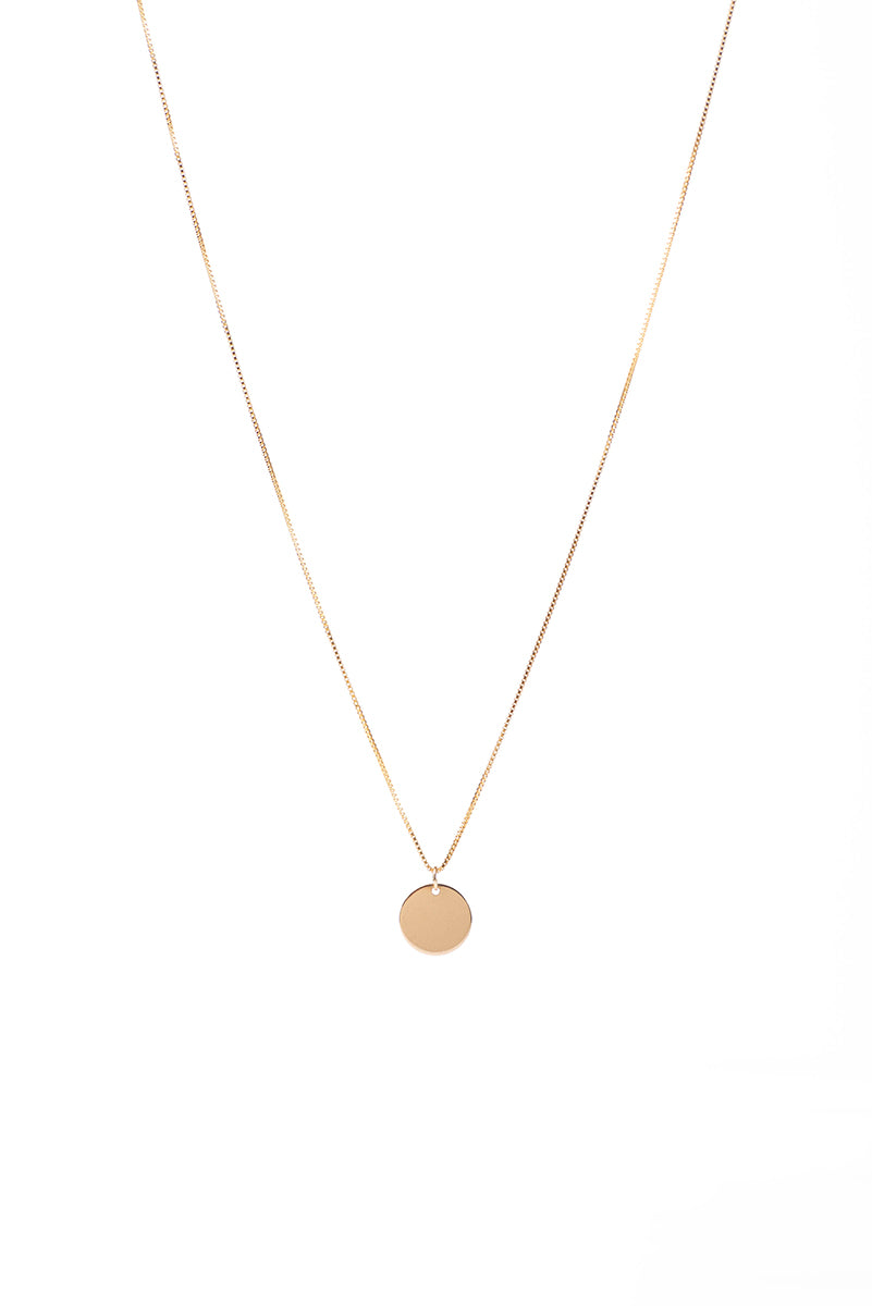 Collier délicat en or rempli 14K avec médaillon rond personnalisable Grace 7-1