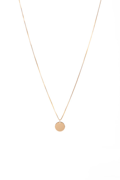 Collier délicat en or rempli 14K avec médaillon rond personnalisable Grace 7-1