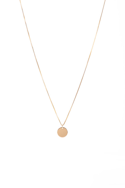 Collier délicat en or rempli 14K avec médaillon rond personnalisable Grace 7-1