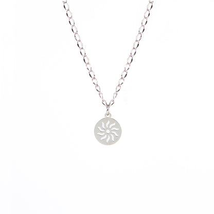 Collier en acier inoxydable pendentif soleil Ivy 2 argent - Kara Bijoux-2