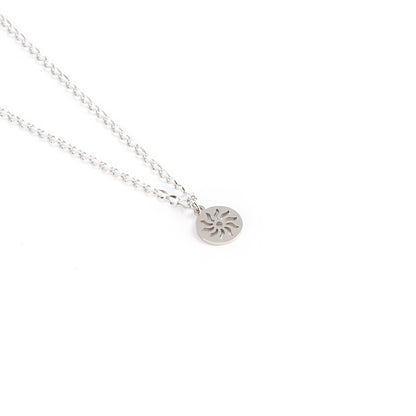 Collier en acier inoxydable pendentif soleil Ivy 2 argent - Kara Bijoux-3