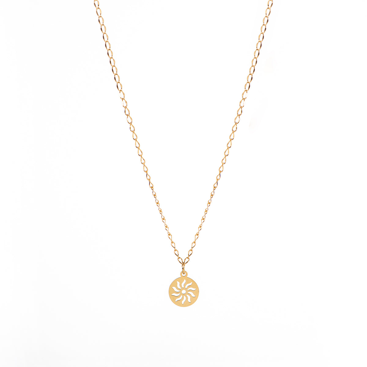 Collier en acier inoxydable or pendentif soleil Ivy 2 or - Kara Bijoux-1