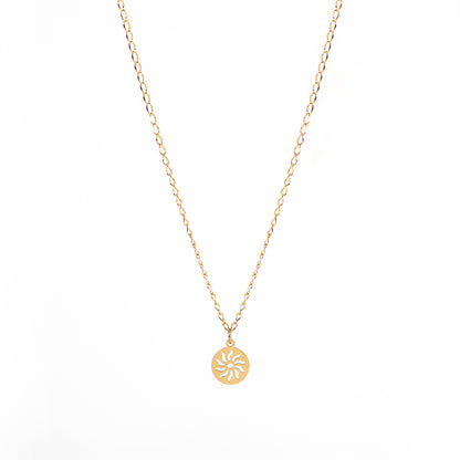 Collier en acier inoxydable or pendentif soleil Ivy 2 or - Kara Bijoux-1