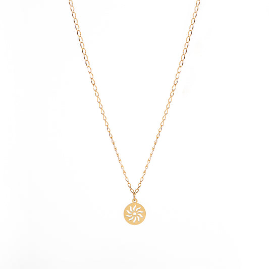 Collier en acier inoxydable or pendentif soleil Ivy 2 or - Kara Bijoux-1