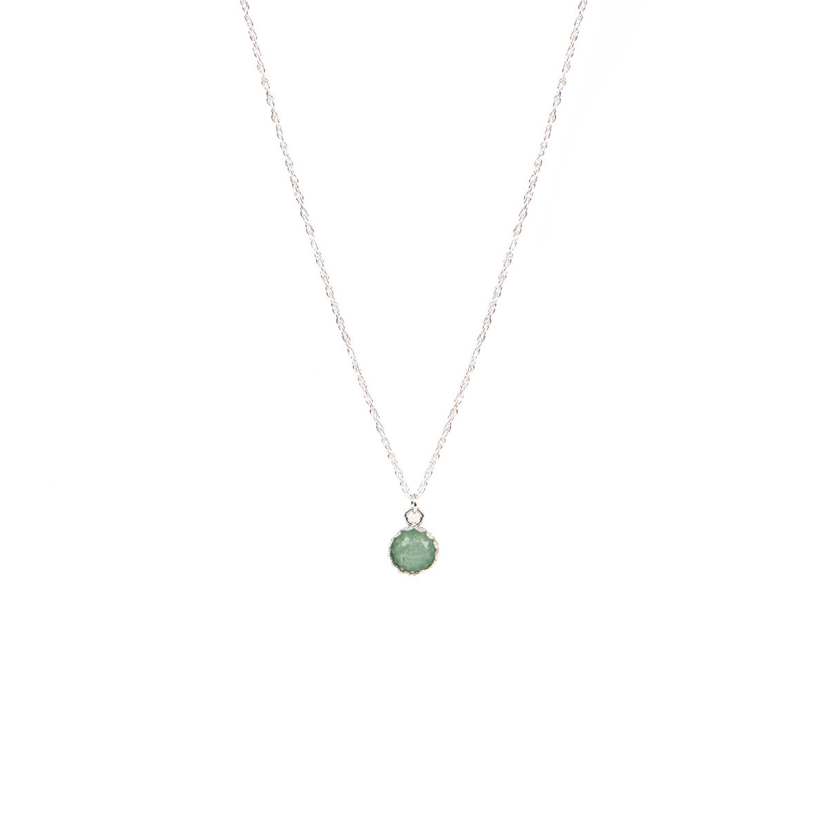 Collier délicat argent sterling .925 avec pierre aventutine verte - Juliana 7 argent-1