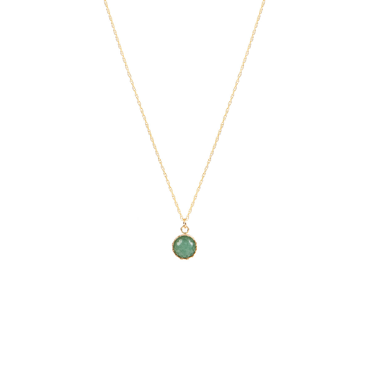 Collier délicat or rempli 14K avec pierre aventutine verte - Juliana 7 or-1