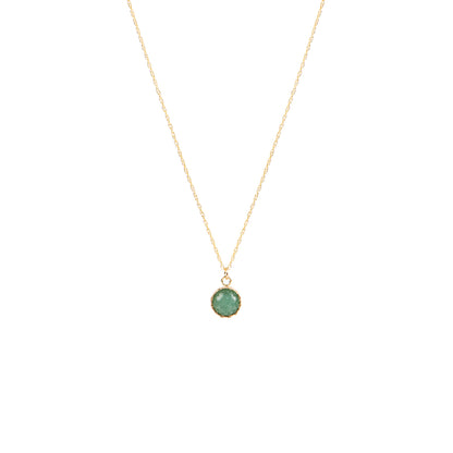 Collier délicat or rempli 14K avec pierre aventutine verte - Juliana 7 or-1