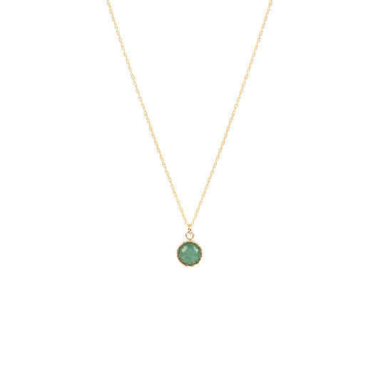 Collier délicat or rempli 14K avec pierre aventutine verte - Juliana 7 or-1