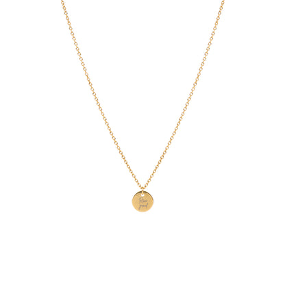 Collier délicat acier inoxydable avec placage or médaillon 10 mm gravé Rêve grand - Collection 10 ans-1