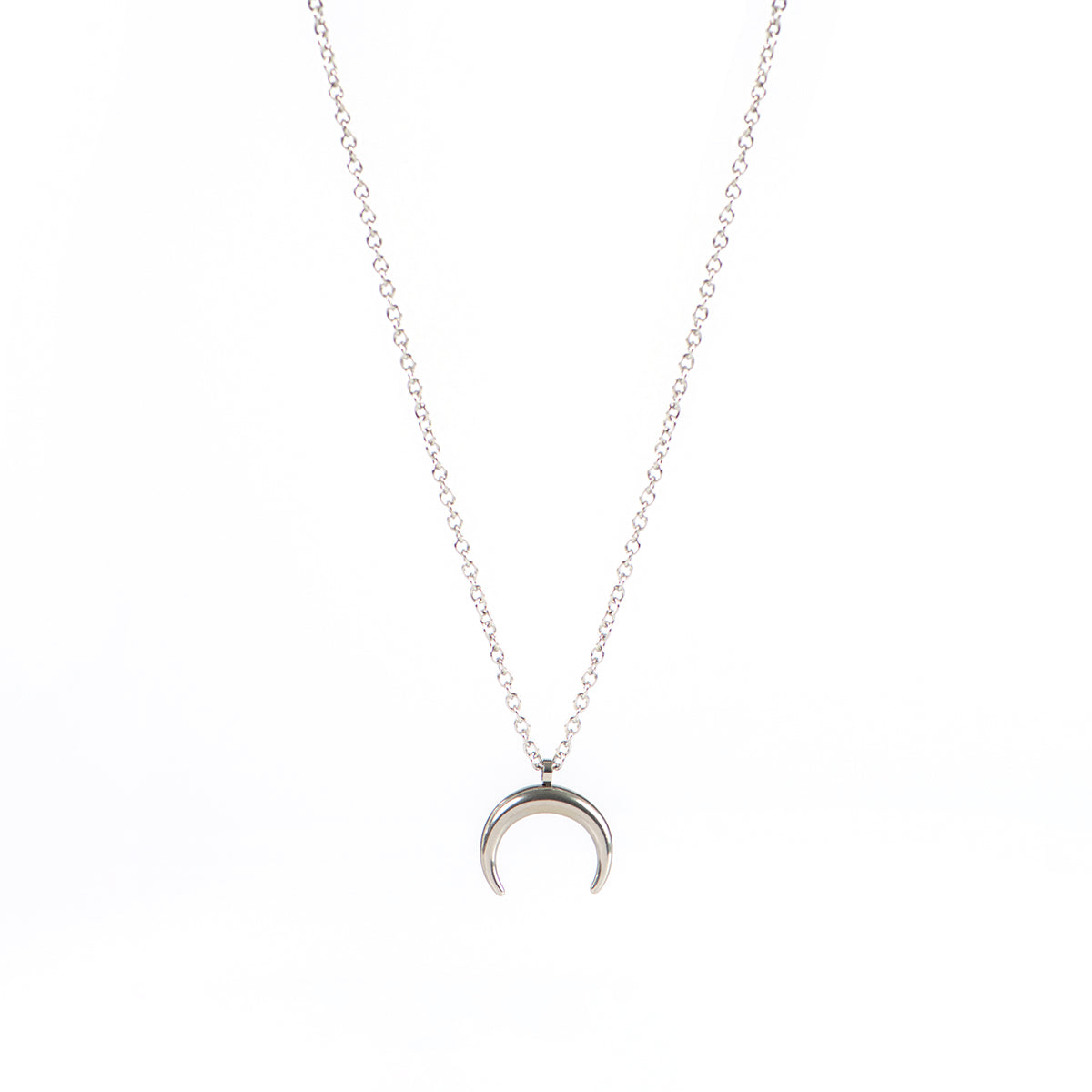 Collier délicat en acier inoxydable argent avec croissant de lune Keira 4 - Kara Bijoux-1