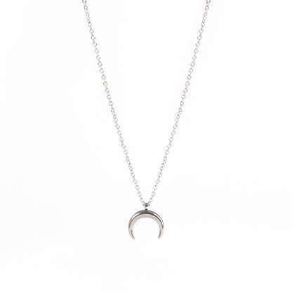Collier délicat en acier inoxydable argent avec croissant de lune Keira 4 - Kara Bijoux-1