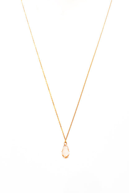 Collier délicat en or rempli 14K orné d'une goutte Swarovski dorée - Mal'Or 1