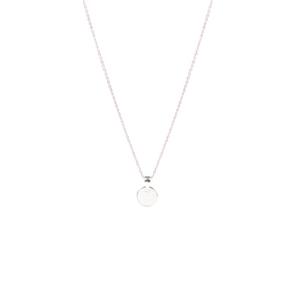 Collier délicat en argent sterling .925 fini rhodium avec médaillon épais gravé Mom - verso vierge-2