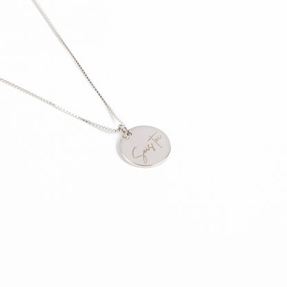 Collier délicat argent sterling .925 avec médaillon rond 15 mm gravé Sois toi - Kara 2-3