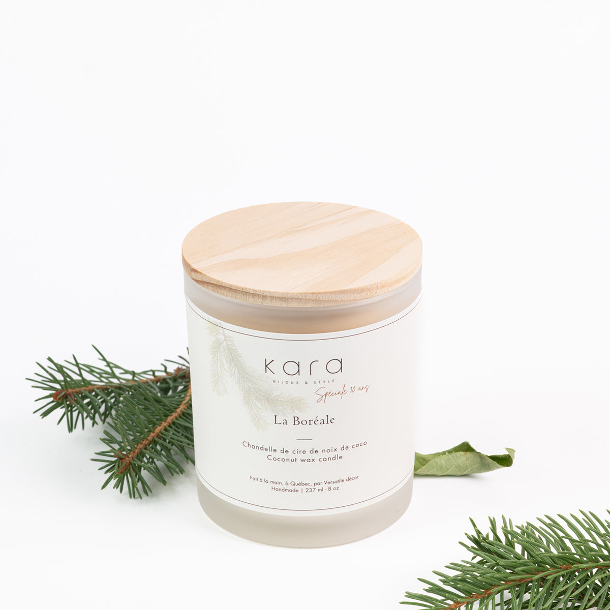 Chandelle de cire de noix de coco avec mèche de coton - La Boréale spéciale 10 ans-lifetsyle-2