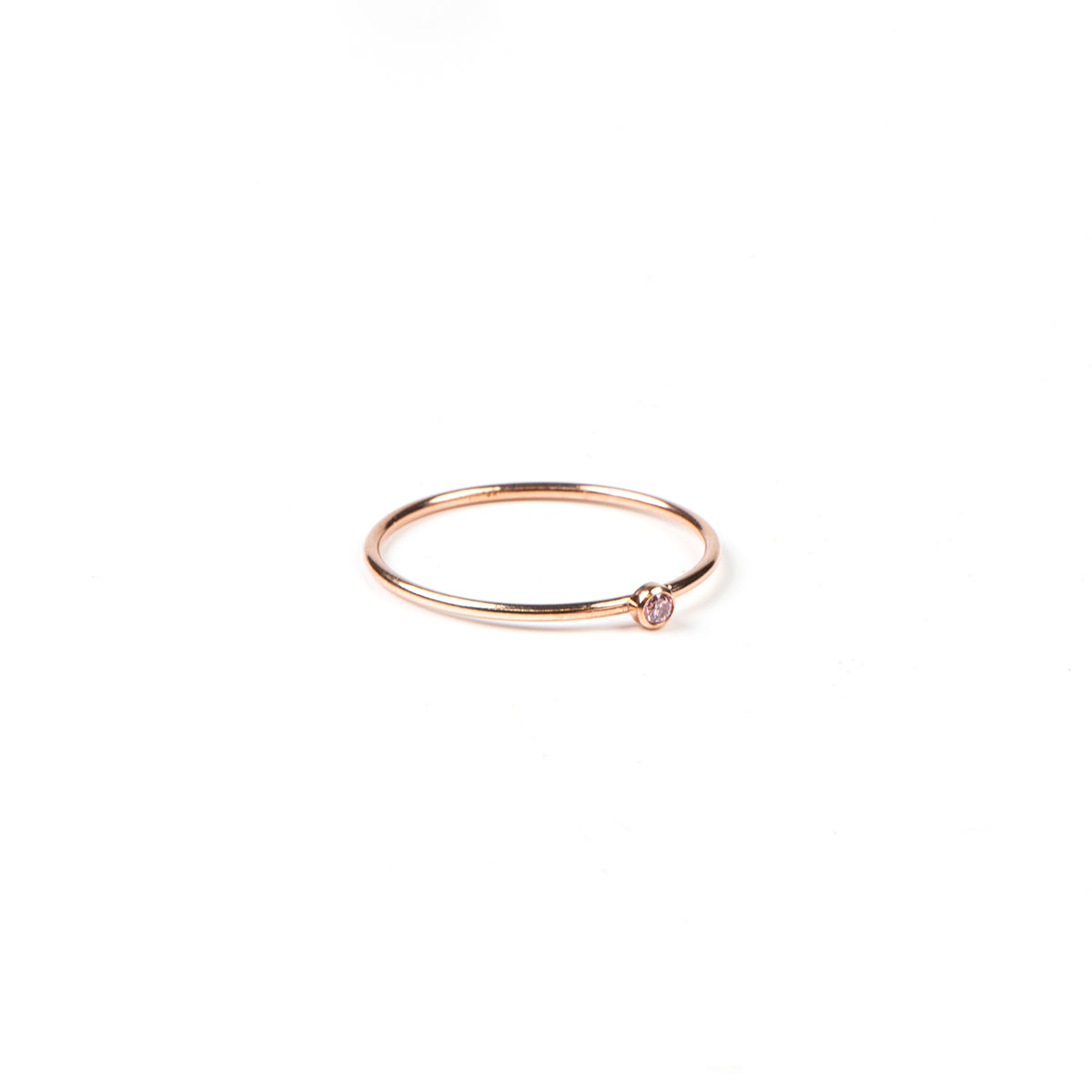 Bague délicate or rose rempli 14K avec mini cristal 2 mm - Rose 9-2