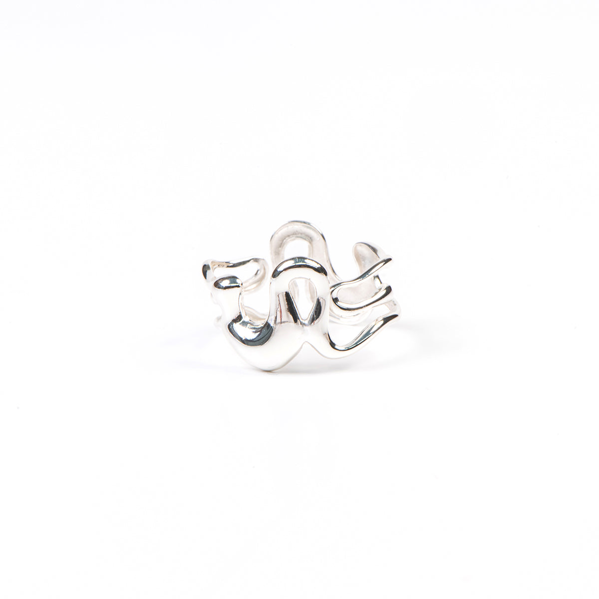 Bague jonc large vagué avec ouvertures en argent sterling .925  Juliana 3-4