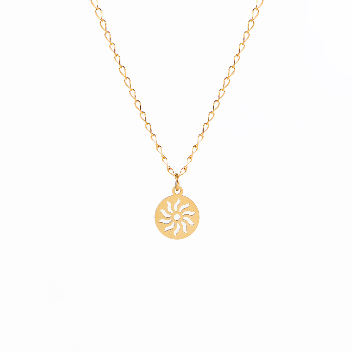Collier en acier inoxydable or pendentif soleil Ivy 2 or - Kara Bijoux-2